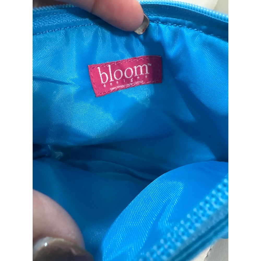 Bloom Designs golf glove and ball Bag Blue Print Small Zip Bag - Picture 2 of 3